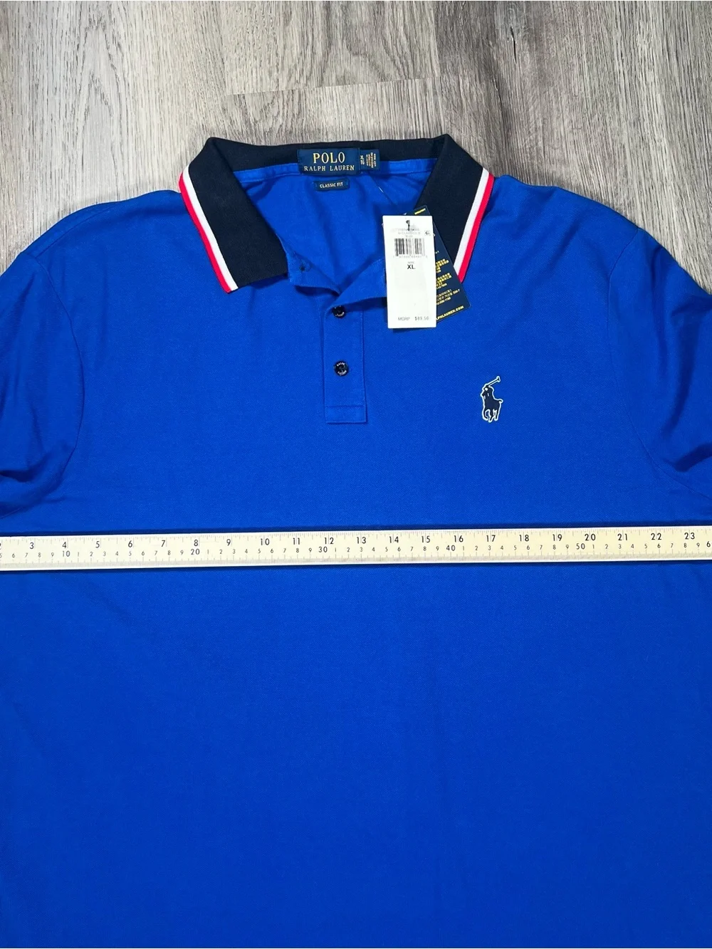 New Polo Ralph Lauren Shirt Mens XL Blue Red White Golf Casual Pony Logo USA